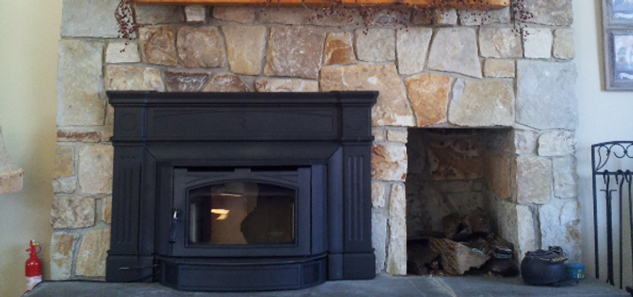 Hampton HI300 Metallic Black Wood Insert, installed by berkshire hearth and home in new fairfield, ct